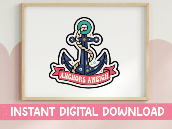Anchors Aweigh Nautical Anchor Sticker: A Bold Emblem for Water Lovers