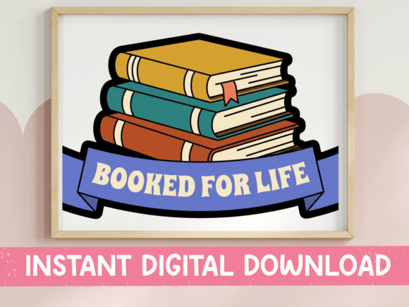 Booked for Life Book Stack Sticker: A Badge of Honor
