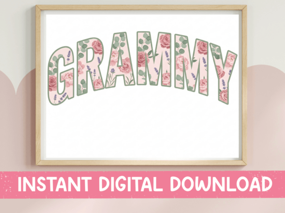 Celebrate with Grammy Pink Floral Collegiate SVG PNG