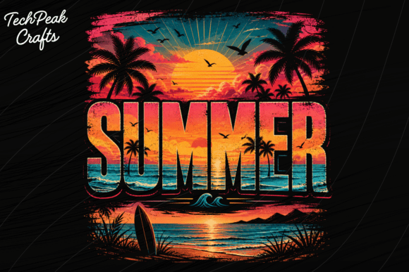 Embrace the Glow: Using Retro Summer Sunset PNG in Your Designs