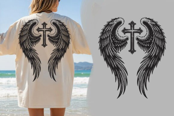 Gothic Angel Wings Cross PNG: The Ultimate Graphic for Dark Aesthetics