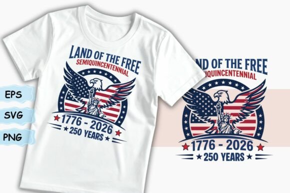 Land of the Free Semiquincentennial 250: A Patriotic Design Asset