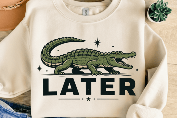 Later Alligator Funny Crocodile PNG: Bold Design for Creative Projects