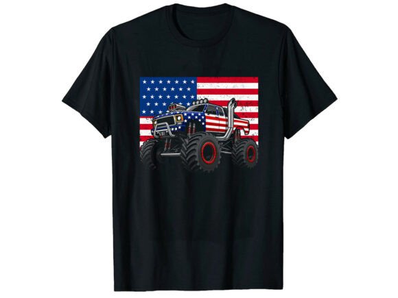 Monster Truck 4th of July T-Shirt: A Bold Graphic for Patriotic Projects