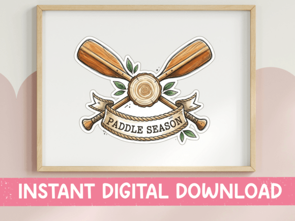 Paddle Season Crossed Oars Wood Badge: A Design Asset for Outdoor Brands