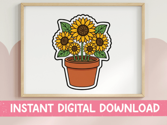 Sunflower Pot Sticker Floral: A Burst of Sunshine for Your Creative Projects