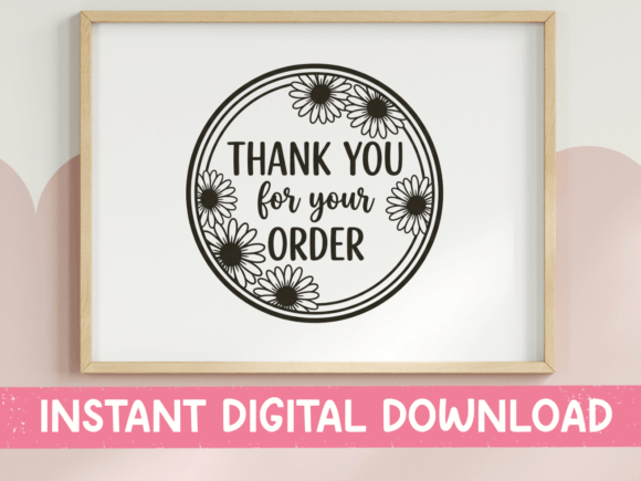 Thank You for Your Order Daisy Stamp: A Design Asset with Heart