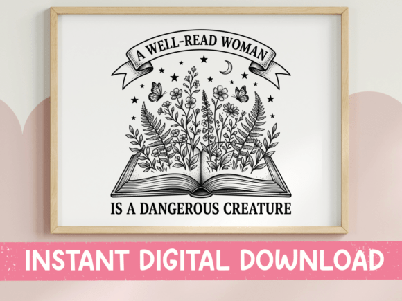 Well Read Woman SVG Open Book PNG: A Design Asset with Soul